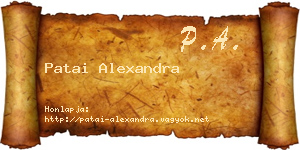 Patai Alexandra névjegykártya