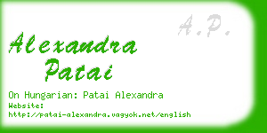 alexandra patai business card